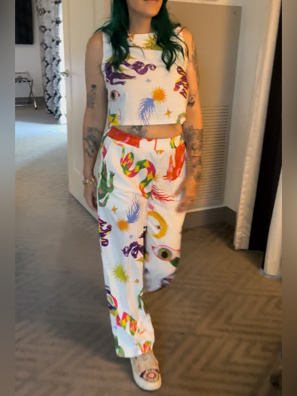 Colorful Abstract Print Two-Piece Set | Size S - Picture 1 of 9